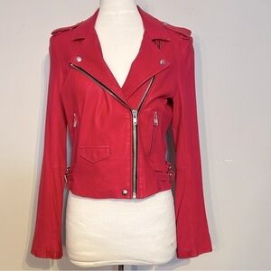9C Ashville moto jacket in hot pink by IRO Size 2